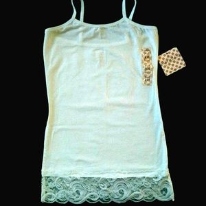 Set of 2 DownEast Basics White Lace Camisole